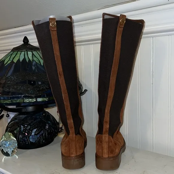 EUC Tory Burch brown suede leather boots conceria
