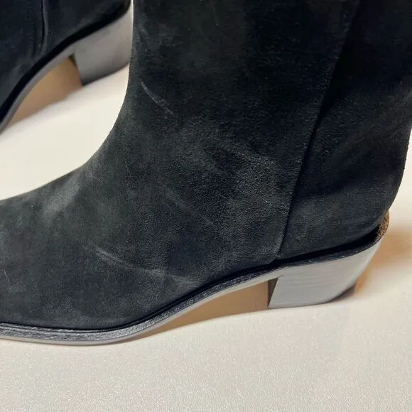 Everlane The City Boot in Black Suede Square Toe Size 7.5 New