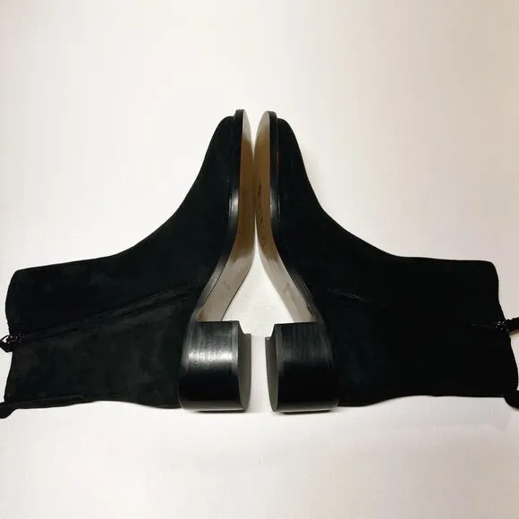 Everlane The City Boot in Black Suede Square Toe Size 7.5 New