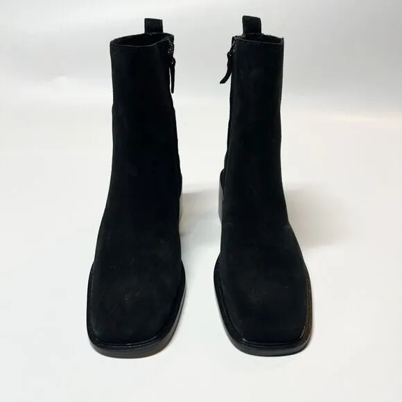 Everlane The City Boot in Black Suede Square Toe Size 7.5 New