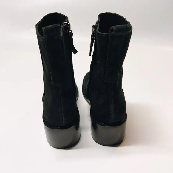 Everlane The City Boot in Black Suede Square Toe Size 7.5 New
