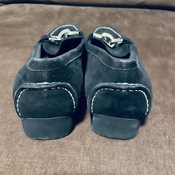 Excellent Claudia Ciutti Womens Horse Bit Loafers Driving shoes 9.5 US Blk Suede