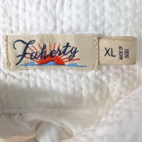 Faherty Marina White See sucker Long Midi Sleeveless Dress...size XL