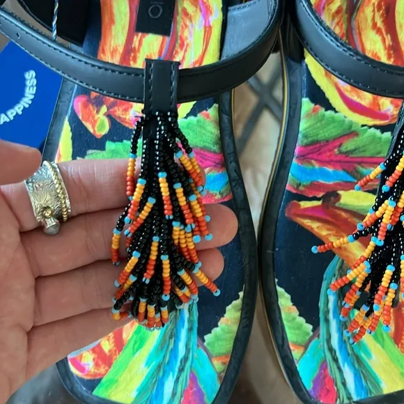 Farm Rio beaded and rope sandals