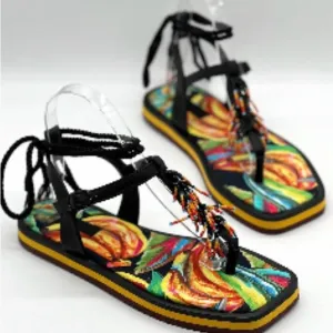 Farm Rio beaded and rope sandals