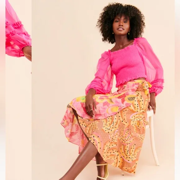Farm Rio Dual Print MIDI Skirt Multi