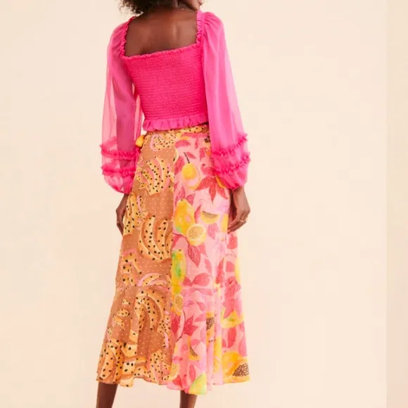 Farm Rio Dual Print MIDI Skirt Multi