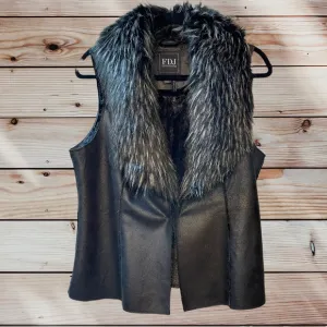 FDJ FAUX FUR COLLAR VEST