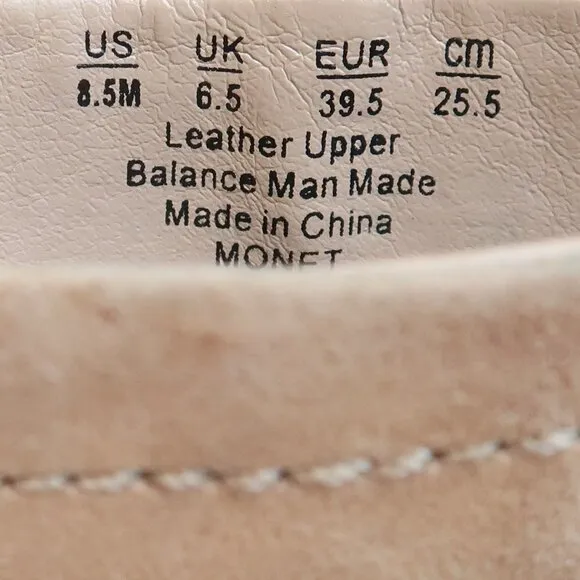 Fergie Monet Beige Suede Leather Low Heel Ankle Boots Booties Size 8.5