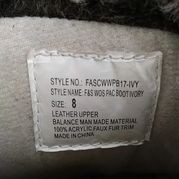 Field &amp; Stream PAC Suede Faux Fur Winter Boots 8 Ivory