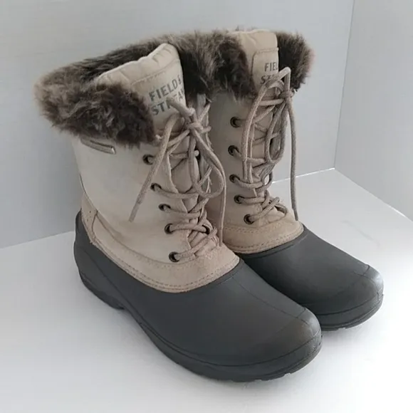Field &amp; Stream PAC Suede Faux Fur Winter Boots 8 Ivory
