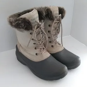 Field &amp; Stream PAC Suede Faux Fur Winter Boots 8 Ivory