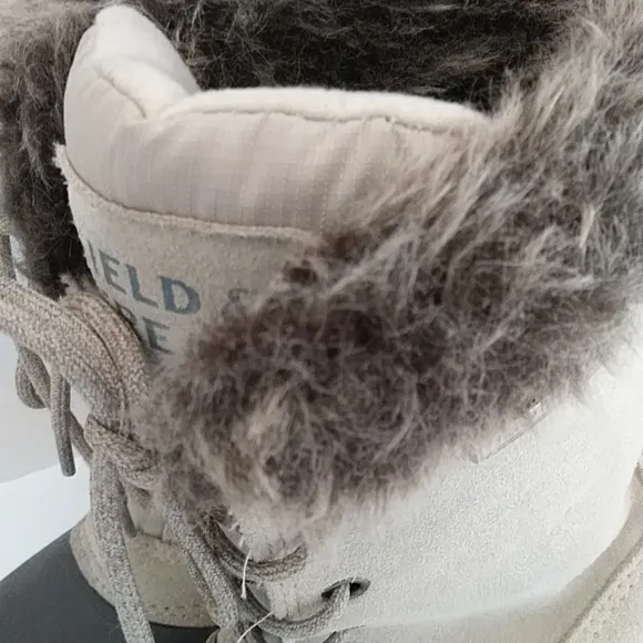 Field &amp; Stream PAC Suede Faux Fur Winter Boots 8 Ivory