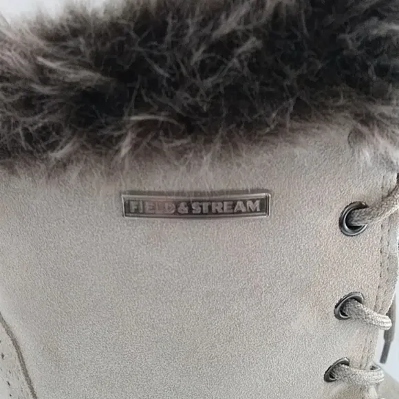 Field &amp; Stream PAC Suede Faux Fur Winter Boots 8 Ivory