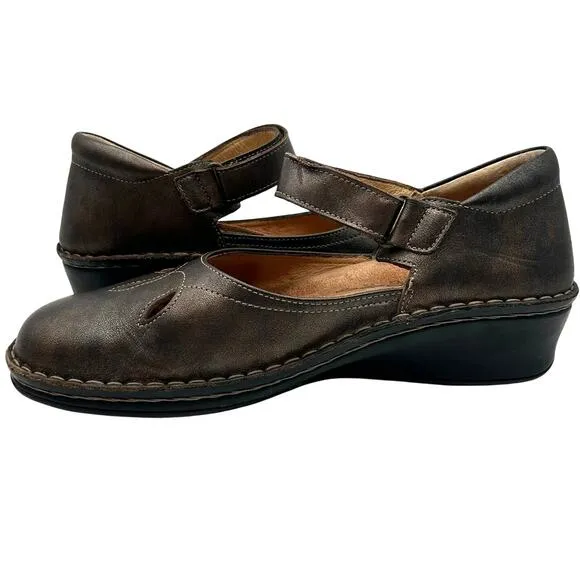 Finn Comfort Canberra Leather Mary Jane Shoes SIZE 7 Made in Germany Y2K Indie