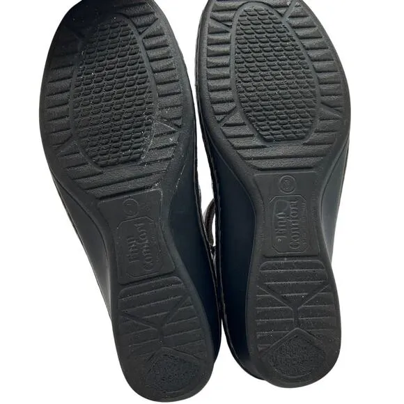 Finn Comfort Canberra Leather Mary Jane Shoes SIZE 7 Made in Germany Y2K Indie