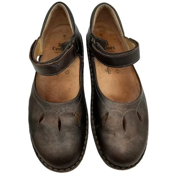 Finn Comfort Canberra Leather Mary Jane Shoes SIZE 7 Made in Germany Y2K Indie