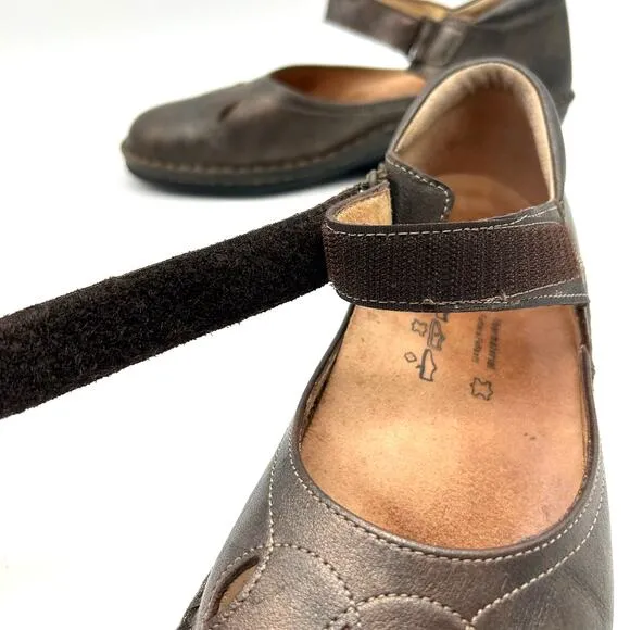 Finn Comfort Canberra Leather Mary Jane Shoes SIZE 7 Made in Germany Y2K Indie