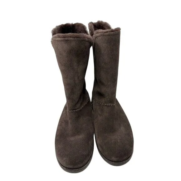 Fitflop Women's 9 Mukluk‎ Original Double Face Shearling Lined Boots Brown Suede