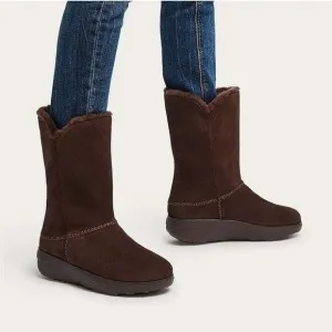 Fitflop Women's 9 Mukluk‎ Original Double Face Shearling Lined Boots Brown Suede