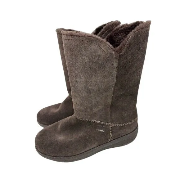 Fitflop Women's 9 Mukluk‎ Original Double Face Shearling Lined Boots Brown Suede