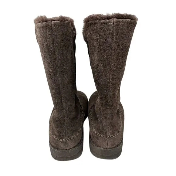Fitflop Women's 9 Mukluk‎ Original Double Face Shearling Lined Boots Brown Suede