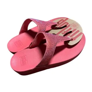 FitFlop Women's Lulu Crystal Embellished Sandals Pink Size 10