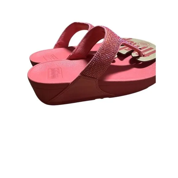 FitFlop Women's Lulu Crystal Embellished Sandals Pink Size 10