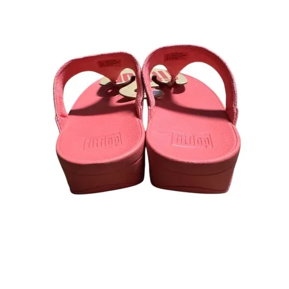FitFlop Women's Lulu Crystal Embellished Sandals Pink Size 10
