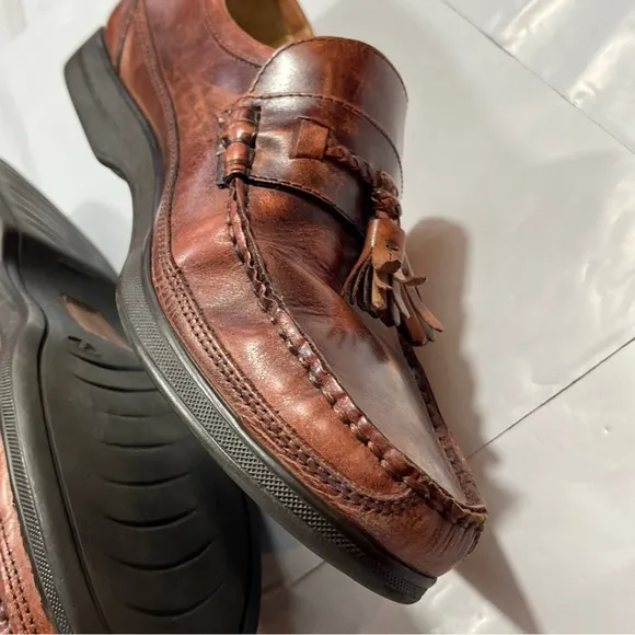 Florsheim Brown Barletta Tassel Loafers Men’s 10D Leather Kiltie, Made in Brazil