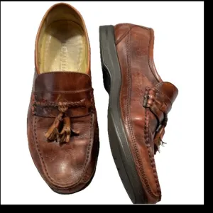 Florsheim Brown Barletta Tassel Loafers Men’s 10D Leather Kiltie, Made in Brazil