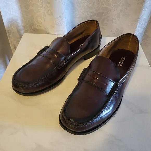 Florsheim Men's Loafer Leather Shoes, Size 143E, Brown, Burgundy, Classic