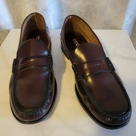 Florsheim Men's Loafer Leather Shoes, Size 143E, Brown, Burgundy, Classic