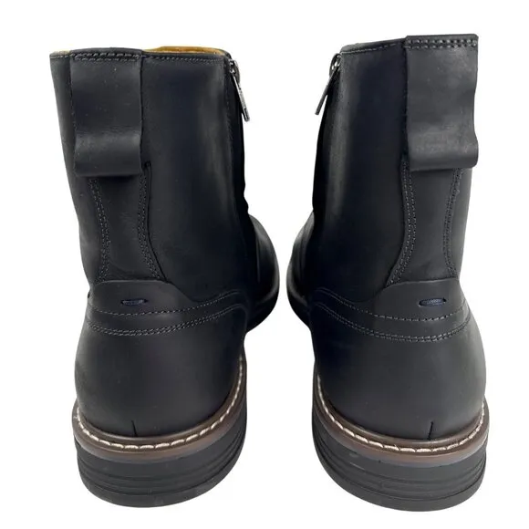 Florsheim Men's Norwalk Chelsea Side Zip Boot Black Leather Crazy Horse 13 M D