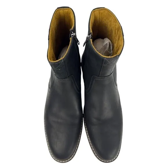 Florsheim Men's Norwalk Chelsea Side Zip Boot Black Leather Crazy Horse 13 M D