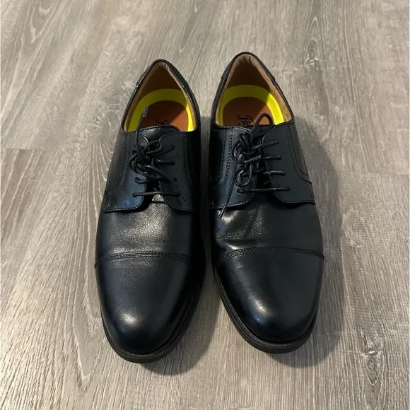 Florsheim Men’s Sz 10.5 Center Cap Toe Oxford Black Leather Dress Casual Shoes‎