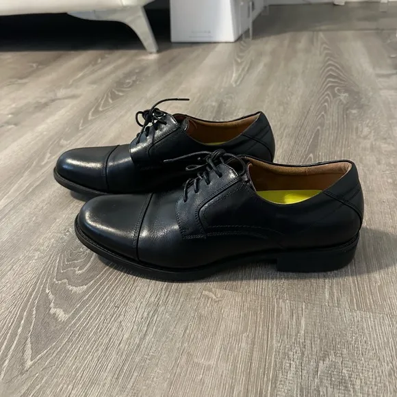 Florsheim Men’s Sz 10.5 Center Cap Toe Oxford Black Leather Dress Casual Shoes‎