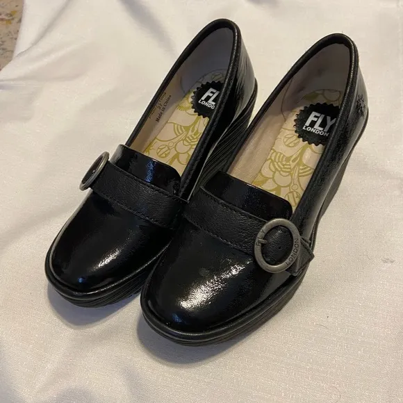 FLY London Women's Black Loafers