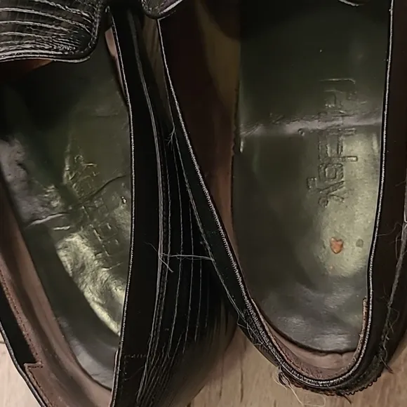 FOOTJOY Black Lizard Leather Sz 10.5 E Mens Tassel‎ Loafers Shoes VTG RARE