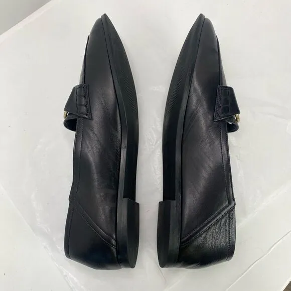 FRAME Le Hammond Black Loafer Soft Leather Women’s 40 or 9.5 Goldtone Buckle