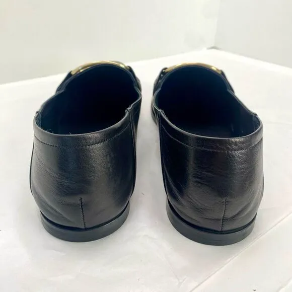 FRAME Le Hammond Black Loafer Soft Leather Women’s 40 or 9.5 Goldtone Buckle