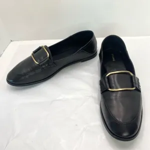 FRAME Le Hammond Black Loafer Soft Leather Women’s 40 or 9.5 Goldtone Buckle