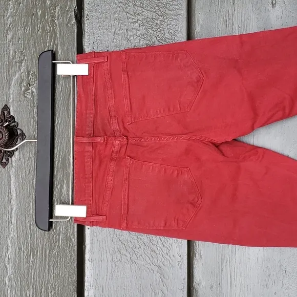 FRAME Le High Waisted Skinny Jeans Hunter Coated Red sz 27 Women's Colored Denim
