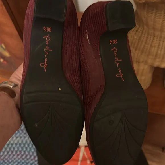 France Pas de Rouge heels shoes alligator textile 36 1/2 with duster