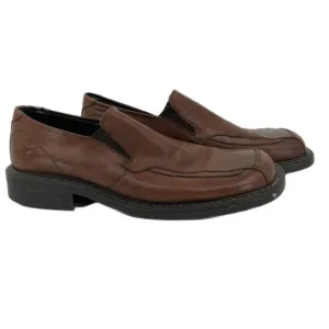 Franco Fortini Brown Leather Loafers | Square Toe &amp; Block Heel