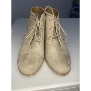 Franco Sarto Achen Women’s Lace Up Ankle Boots Brown Suede Size 7M