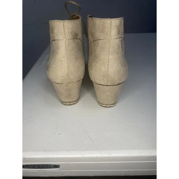 Franco Sarto Achen Women’s Lace Up Ankle Boots Brown Suede Size 7M