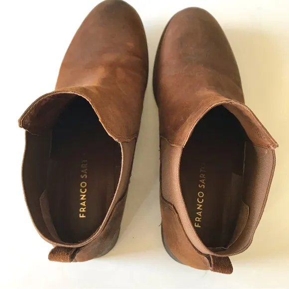 Franco Sarto Kabrina Brown Leather Booties 8.5