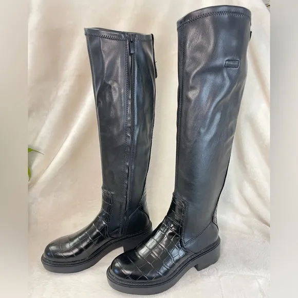 FRANCO SARTO Keaton‎ High Shaft Boots chunky Lug Sole, 6M ( C 335)