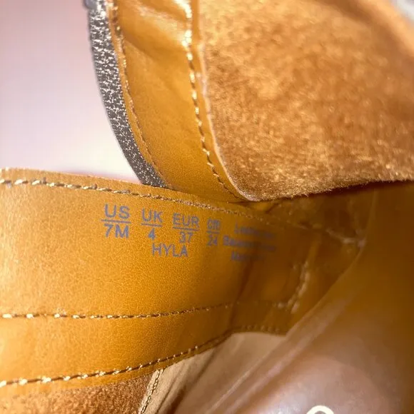 Franco Sarto Leather Hyla Gray Ankle Bootie Western Chelsea Designer Boots NIB 7
